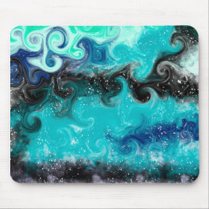Mousepad Blue and Teal Ocean Waves Sandy Beach 