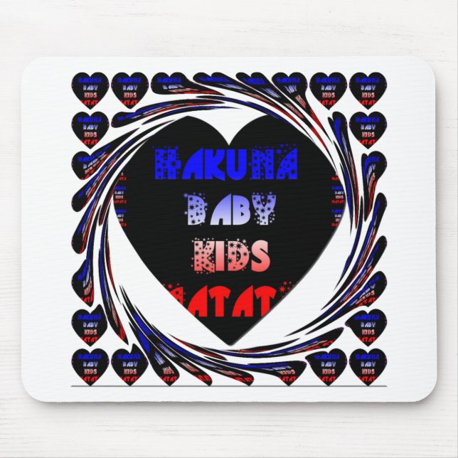 Mousepad Blue Black Hakuna Matata Baby Kids Design.png (Frente)