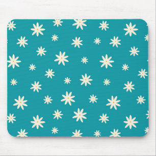 Mousepad Blue Boho Daisy