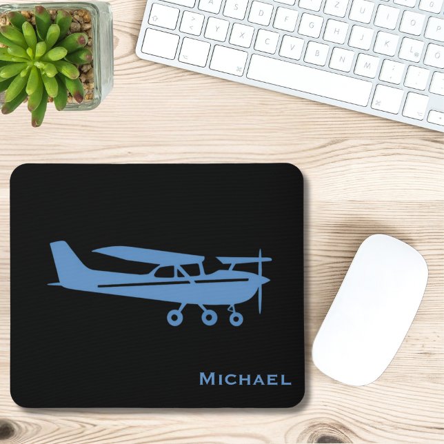 Mousepad Blue Cessna Airplane Pilot - Serviço de alfândega  (Criador carregado)