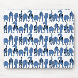 Mousepad Blue Dog Butts Pattern