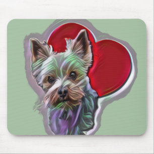 Mousepad Blue Dourado Yorkshire Yorkie Terrier