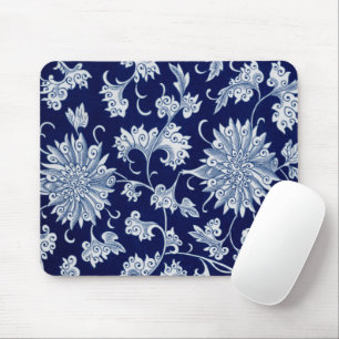 Mousepad Blue Floral Pattern Vintage China Ornament