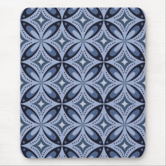 Mousepad Blue Geometric Pattern Retro Style
