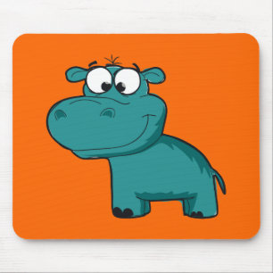 Mousepad Blue Happy Hippo