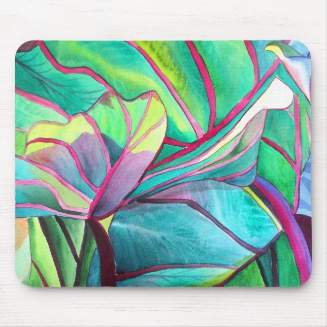 Mousepad Blue Hawaii - Folhagem tropical (Frente)
