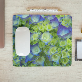 Mousepad Blue Hydrangea Buds Floral
