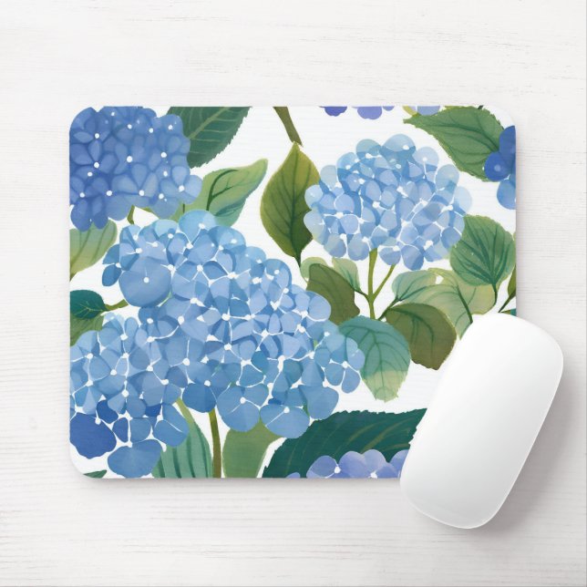 Mousepad Blue Hydrangeas | Linda Floral Bush (Com mouse)