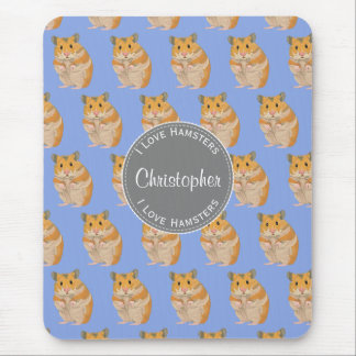 Mousepad Blue I ama Hamsters Hamster Patterno