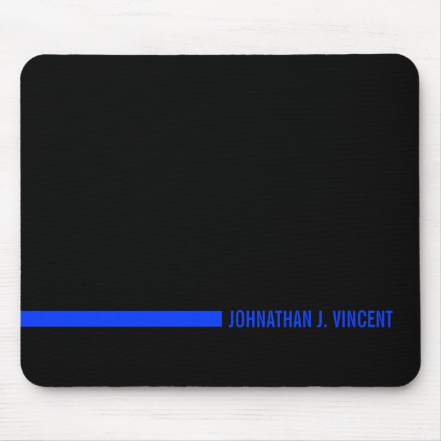 Mousepad Blue Line fino que termina com um nome feito sob (Frente)