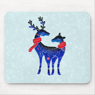 Mousepad Blue Nordic Christmas Reindepaer