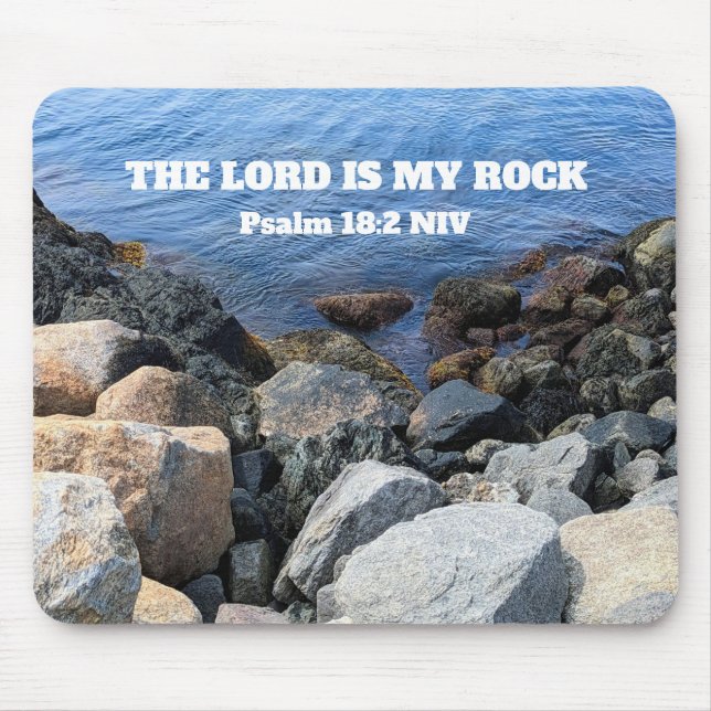 Mousepad   Blue Ocean Photo Lord is My Rock Bible Verse (Frente)