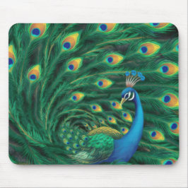 Mousepad Blue Peacock Bird