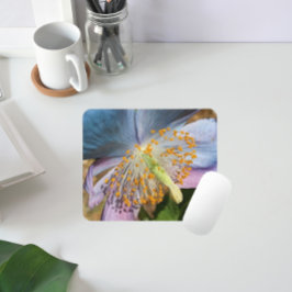 Mousepad Blue Poppy Bloom Floral