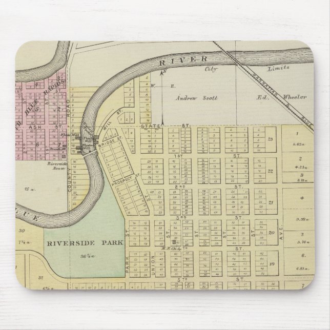 Mousepad Blue Rapids, Condado de Marshall, Kansas (Frente)