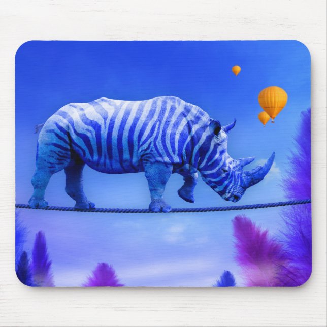 Mousepad Blue Rhino caminhando em corda (Frente)