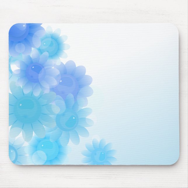 Mousepad Blue romantic vintage flowers (Frente)