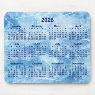 Mousepad Blue Scratched Ice 2026 Calendar