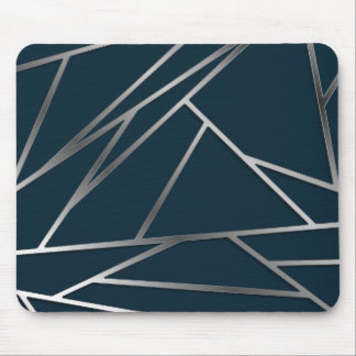 Mousepad Blue Silver Modern Geométrico