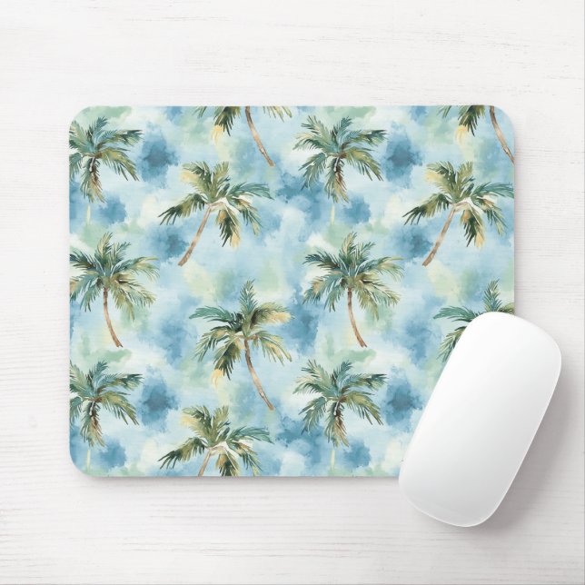 Mousepad Blue Skies Tropical Island Palm Trees   (Com mouse)