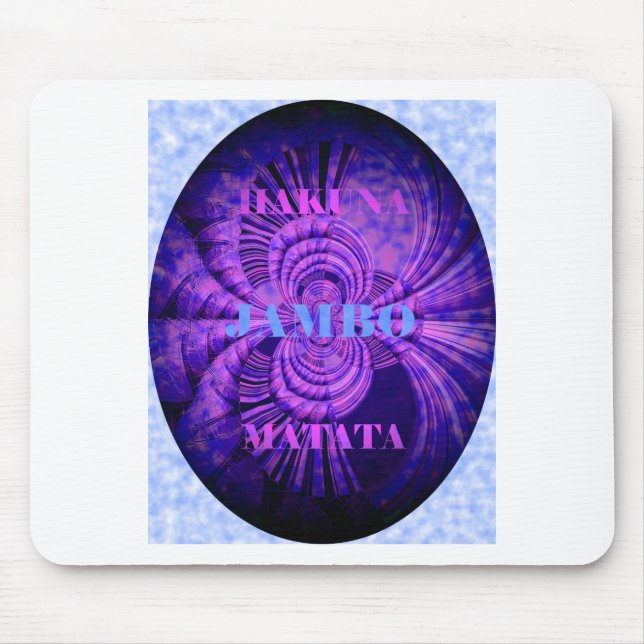 Mousepad Blue Sky Hakuna Matata Kenya Giraffe Art C (Frente)