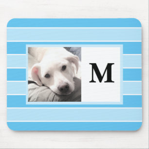 Mousepad Blue Strips Personalizado Primeira Foto Cachorro M