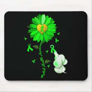 Mousepad Blue Sunflower Elepher Spread Mental Health Aware