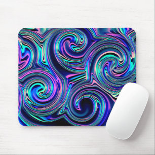 Mousepad Blue Turquoise Purple Pink Spiral Art Pattern