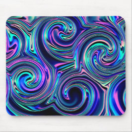 Mousepad Blue Turquoise Purple Pink Spiral Art Pattern