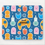 Mousepad Blue Video Game Pattern Name Personalized<br><div class="desc">Blue Video Game Pattern Personalized Mouse Pad Give your mouse a solid surface to glide on with this awesome gaming mouse pad. It will last through the crazy gaming you conquer and won't fade off so easily. The mouse pad is safe for all surfaces, making it practical for your own...</div>