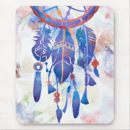 Mousepad Blue Watercolor Dreamcatcher Modern Boho