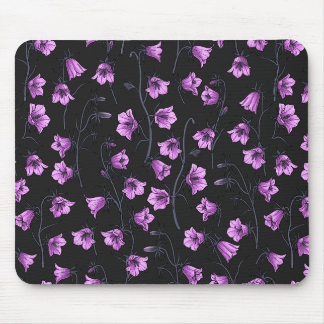 Mousepad Bluebells à meia-noite, Harebeldes, Flores 2 (Frente)