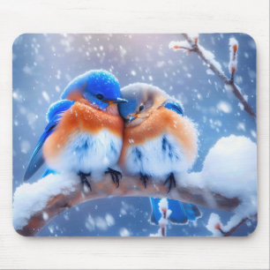 Mousepad Bluebird em galho nevado