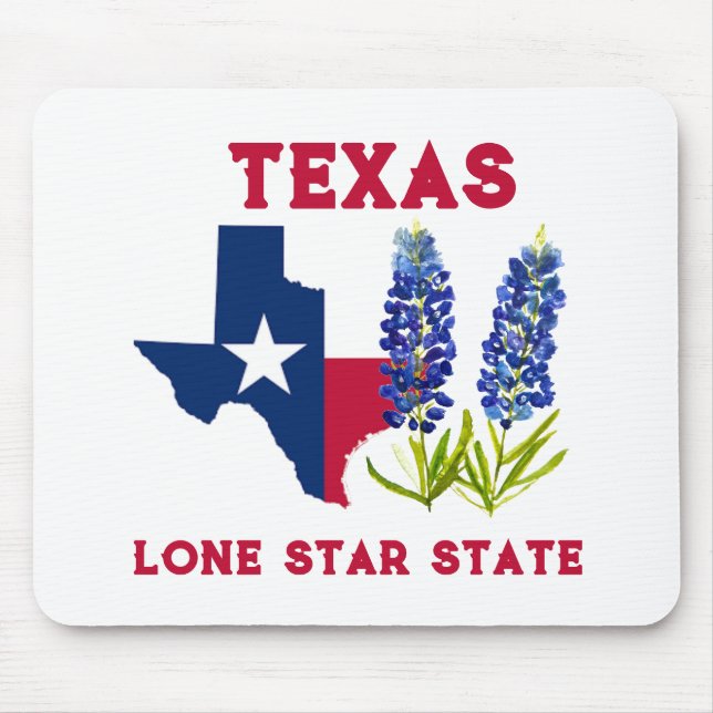 Mousepad Bluebonnets Texas State Flowers Lupine Lone Star (Frente)