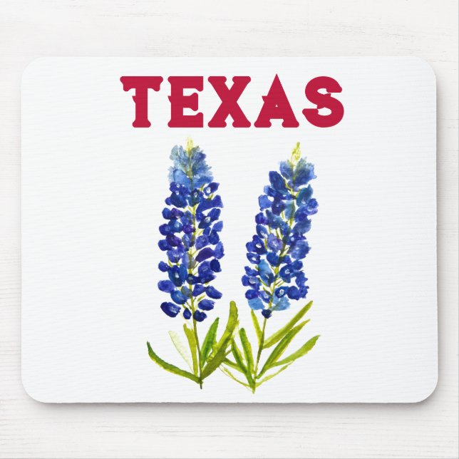 Mousepad Bluebonnets Texas State Flowers Lupine Lone Star (Frente)