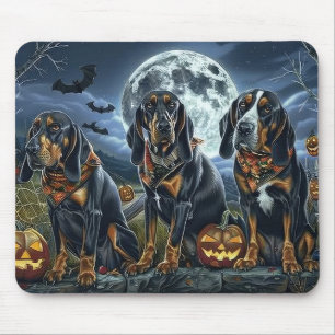 Mousepad Bluetick Coonhound Halloween Spooky