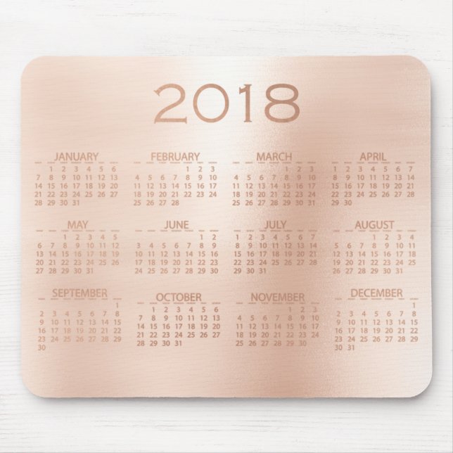 Mousepad Blush Metálico Dourado do Calendário 2018 (Frente)