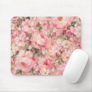 Mousepad Blush Rosa Flores Românticas peônia Decoração de C
