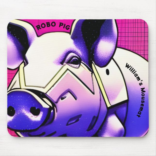 Mousepad BO PIG Mousemat. Texto editável. (Frente)