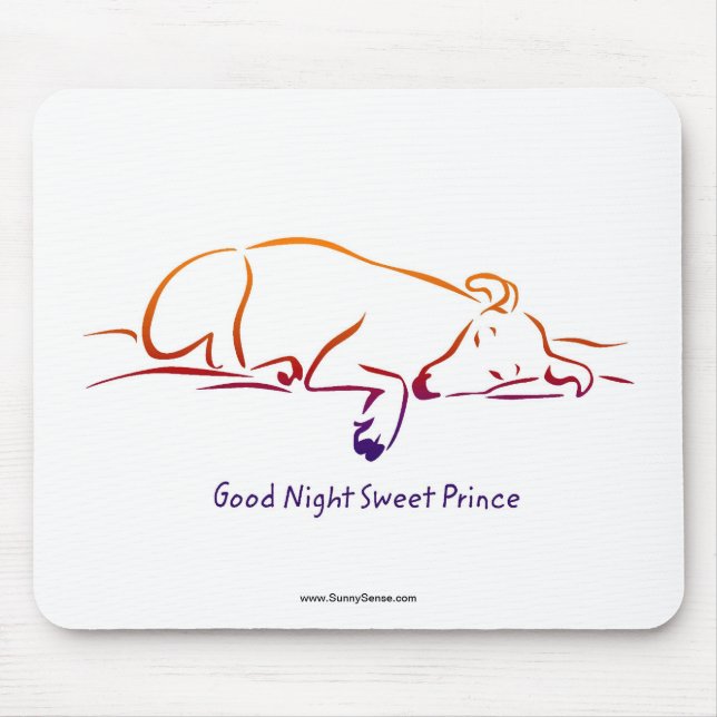 Mousepad Boa Noite, Doce mouses pads Príncipe (Frente)
