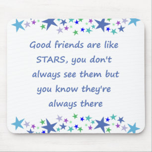 Mousepad Boas Amizades são como Estrelas Citação Inspirador