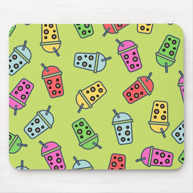 Mousepad Boba Bubble Tea Pattern (Frente)