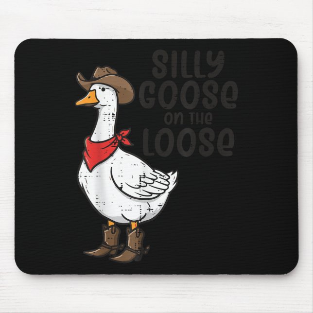 Mousepad Bobo De Ganso Nos Animais Engraçados De Cowboy Sol (Frente)
