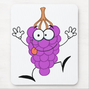 Mousepad bobo fofo divertido personagem de desenho de uvas