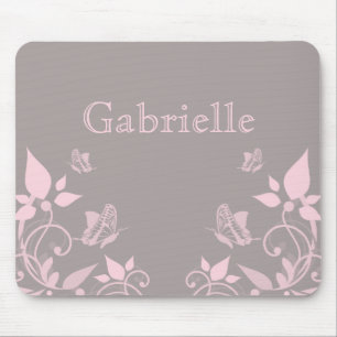 Mousepad Boca Floral Rosa Butterfly