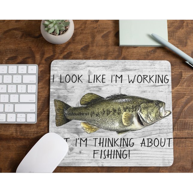 Mousepad Boca-Largura Pesca Trabalho Engraçado Anglês Legal (Funny Largemouth Bass Mouse pad)