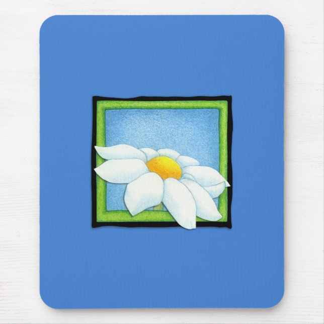 Mousepad Bocal azul de margarida (Frente)