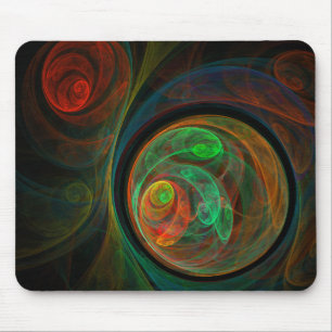 Mousepad Bocal de Abstrato de Arte Verde de Renascimento