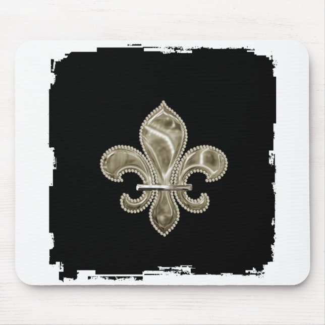 Mousepad Bocal de Borda Dourada Fleur de Lis (Frente)