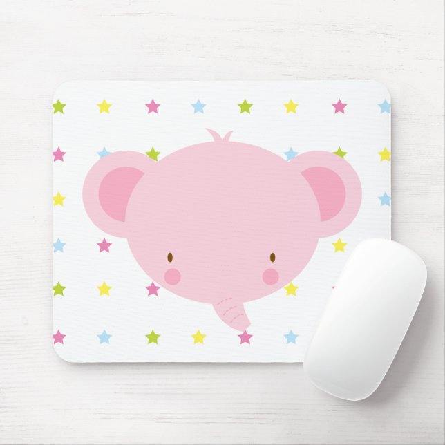 Mousepad Bocal de Elefante Rosa (Com mouse)